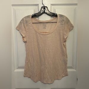 BANANA REPUBLIC Women’s Light Pink Scoop Neck Short Sleeve Malibu Tee Size S